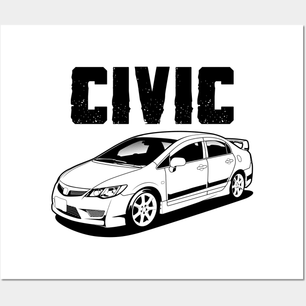 Civic FD2 (white) Wall Art by squealtires